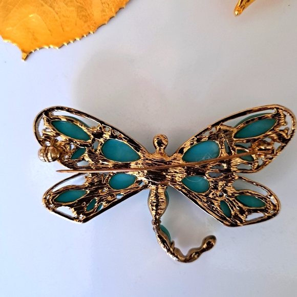 Turquoise Butterfly Brooch - Picture 3 of 4